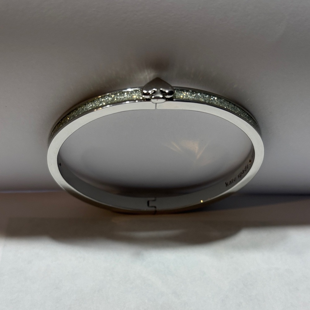 kate spade silver glitter hinge bangle bracelet